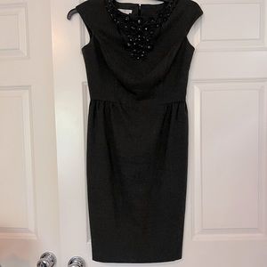MaggyLondon Charcoal Embellished Neckline Sheath Dress, 4